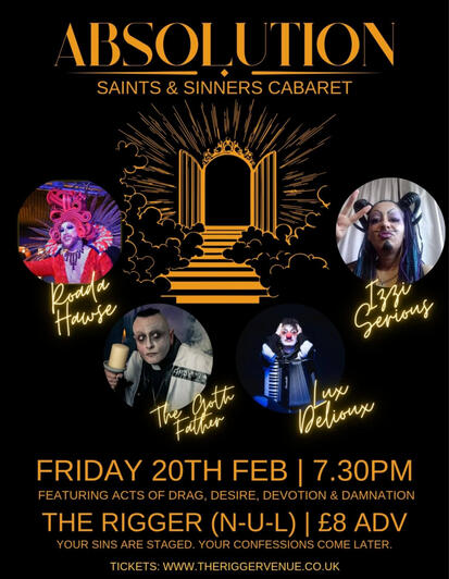 Absolution Saints & Sinners Cabaret February 2026 Absolution Saints & Sinners Cabaret February 2026